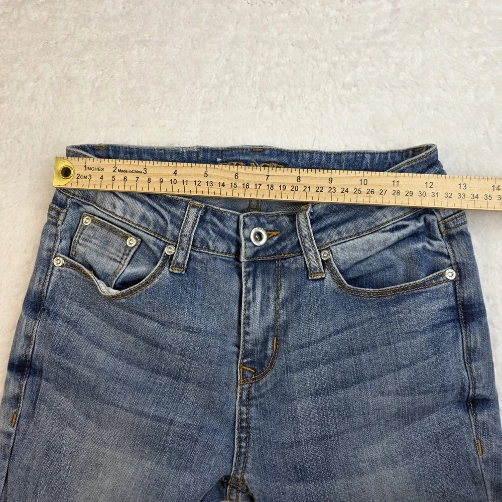 Grace In LA Jeans Size 25 Bootcut Blue Denim Stretch Embroidered Cowgirl Western
